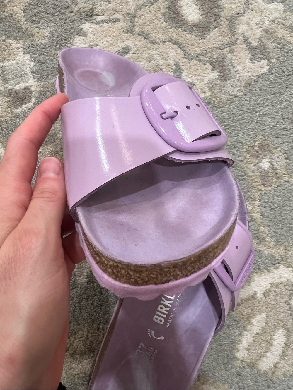 Birkenstock Madrid Single-Buckle Slide Sandals in Lavender Size 37 - Picture 2 of 14